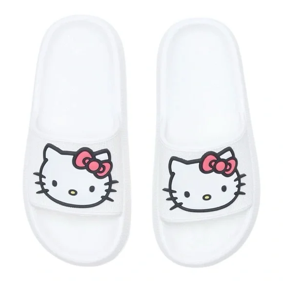 089 Hello Kitty White Slides Womens Size Small - Picture 2 of 6